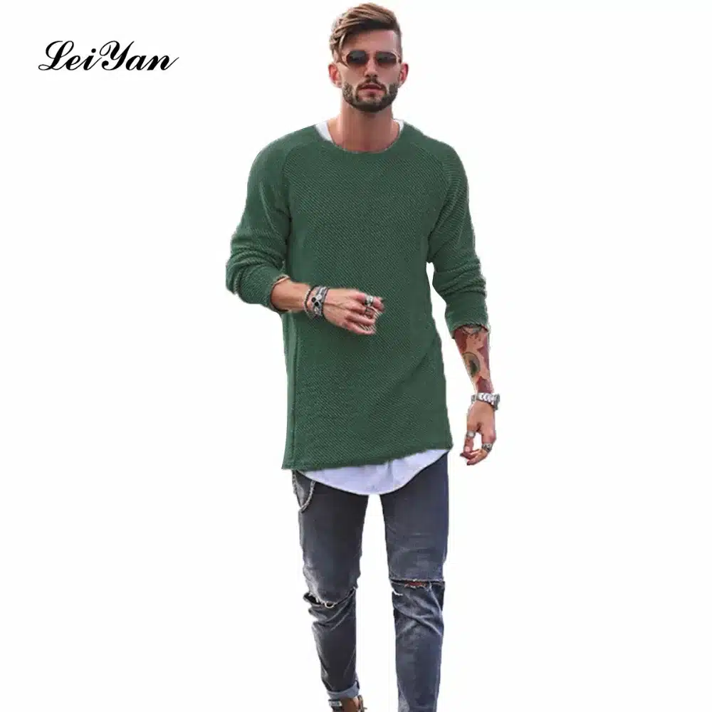 Men Sweater Autumn Winter Knitted Solid Simply Style Pullover Casual Loose O Neck Sweater Jumper Male Black Outerwear Brand 2018 25