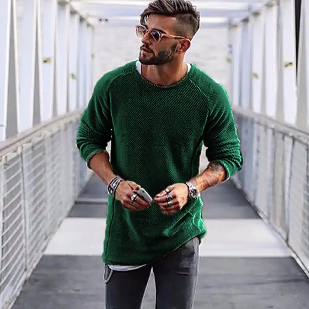 Men Sweater Autumn Winter Knitted Solid Simply Style Pullover Casual Loose O Neck Sweater Jumper Male Black Outerwear Brand 2018 26