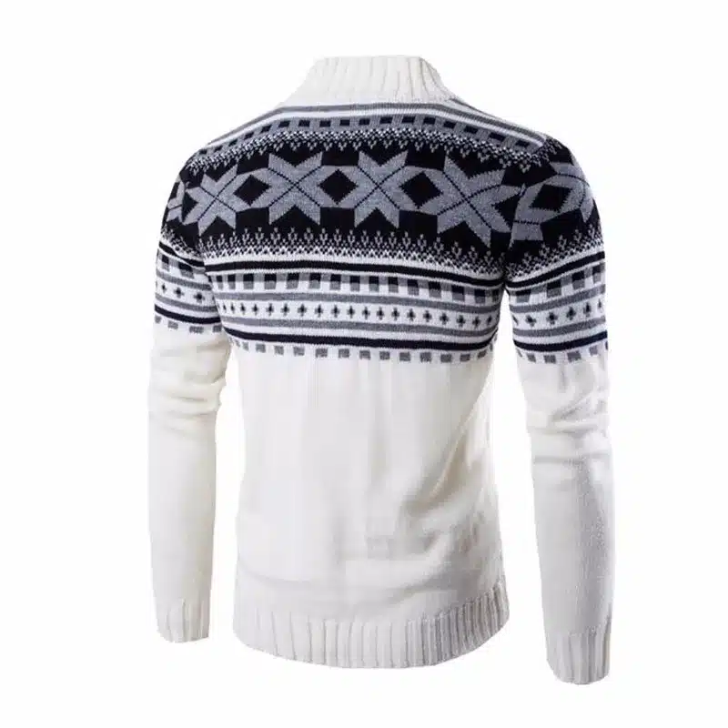 Loldeal Men Sueter Hombre Sweater Men Fashion Autumn Winter Snowflake Thick Warm Knitwear Cardigan Men Size 2XL 16