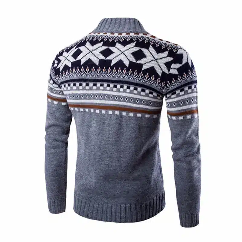 Loldeal Men Sueter Hombre Sweater Men Fashion Autumn Winter Snowflake Thick Warm Knitwear Cardigan Men Size 2XL 18
