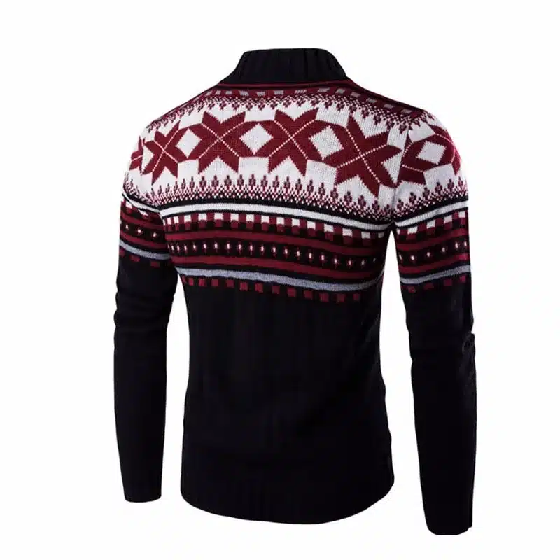 Loldeal Men Sueter Hombre Sweater Men Fashion Autumn Winter Snowflake Thick Warm Knitwear Cardigan Men Size 2XL 19