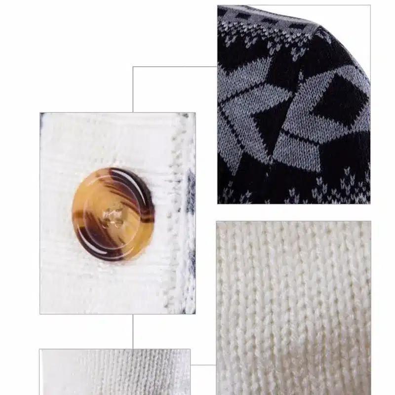 Loldeal Men Sueter Hombre Sweater Men Fashion Autumn Winter Snowflake Thick Warm Knitwear Cardigan Men Size 2XL 21