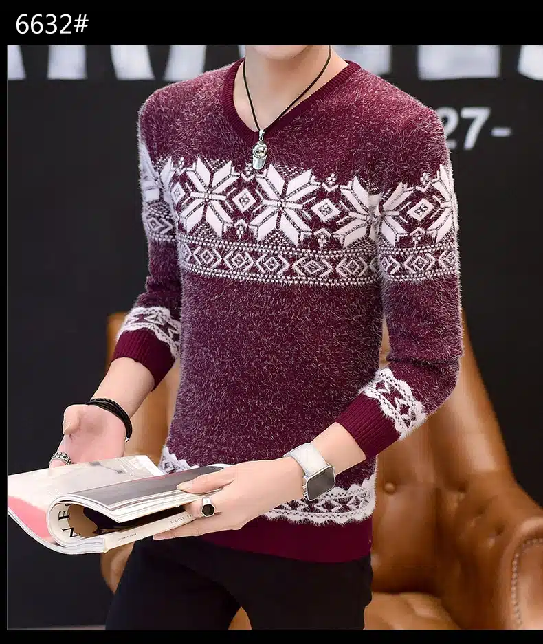 LENSTID 9 Styles 2018 Autumn Winter New Casual Sweater Men Pattern Knitted Pullovers Fashion Slim Fit Christmas Gift Male 6616# 30