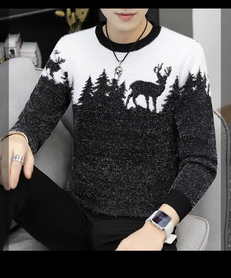 LENSTID 9 Styles 2018 Autumn Winter New Casual Sweater Men Pattern Knitted Pullovers Fashion Slim Fit Christmas Gift Male 6616# 35