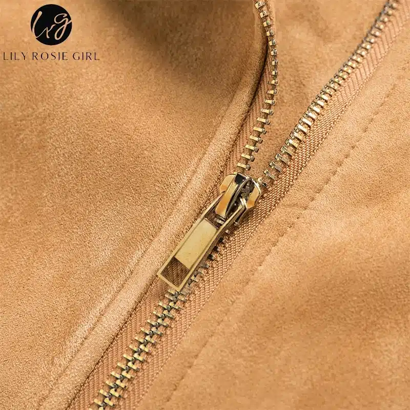 Lily Rosie Girl Casual Suede Leather Women Jacket Ruffle Long Sleeve Short Coats 2018 Spring Female Fuax Coat Outerwear Crop Top 23