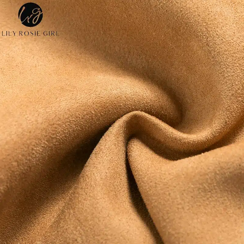 Lily Rosie Girl Casual Suede Leather Women Jacket Ruffle Long Sleeve Short Coats 2018 Spring Female Fuax Coat Outerwear Crop Top 28