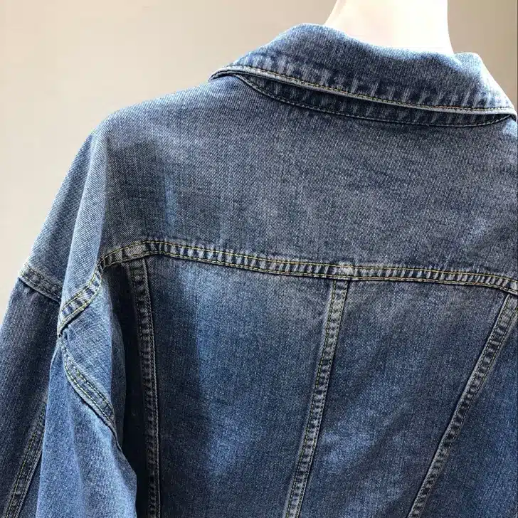 2018 Spring Autumn Jeans Jacket Coat Woman New Heavy Stereo Pink Flower Embroidered Hole Denim Jackets Student Basic Coats 10