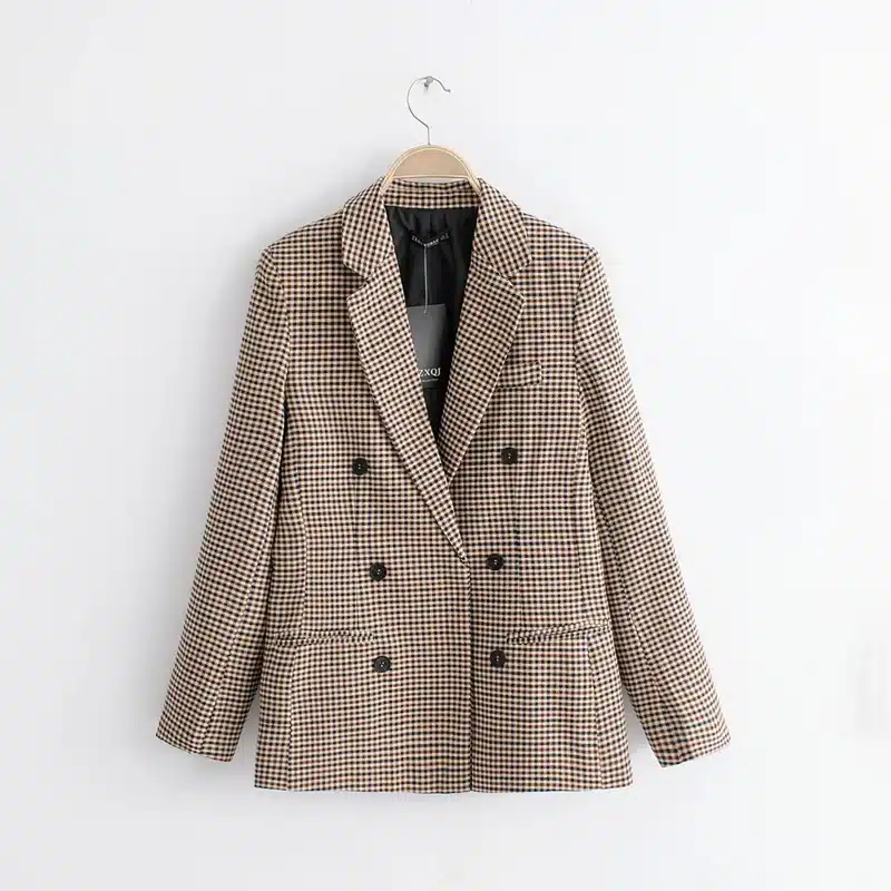 2019 spring jacket women blazer coat casual plaid womens clothing long sleeve coat women 11