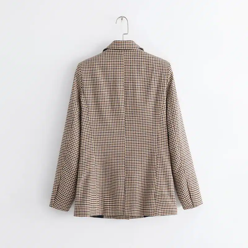 2019 spring jacket women blazer coat casual plaid womens clothing long sleeve coat women 12
