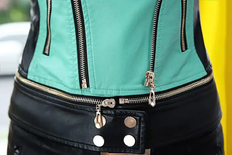 6 sizes PU women leather motorcycle jacket patchwork color spring autumn zipper design women leather jacket coat plus size S-3XL 27