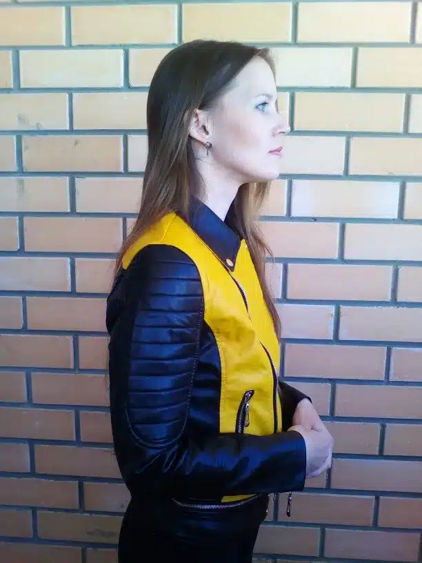 6 sizes PU women leather motorcycle jacket patchwork color spring autumn zipper design women leather jacket coat plus size S-3XL 35