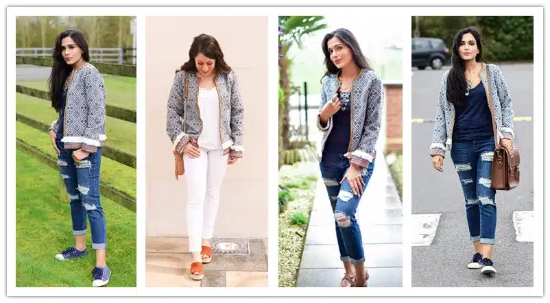 Sheinside Tribal Embroidered Jacket Blue Vintage Fringe Tape Trim Women Autumn Coat Spring Long Sleeve Elegant Boho Jacket 17