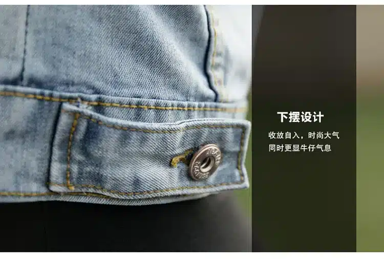 Rihschpiece Spring Denim Jacket Women Short Jeans Jacket Women Basic Coats Pearls Harajuku Slim Coat RZF143 21