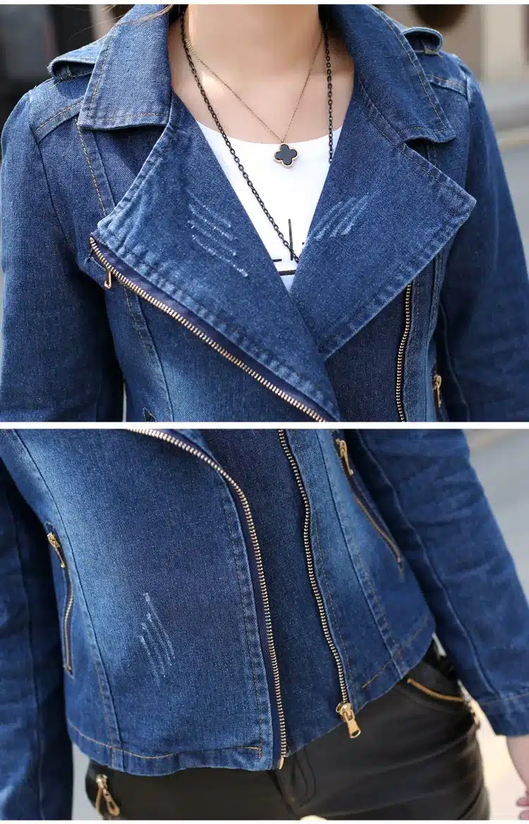 YAGENZ Denim Jacket Womens Short Coat Jeans Jackets Women Top Spring Autumn Bomber Jacket Slim Female student Wild Denim Coat887 12