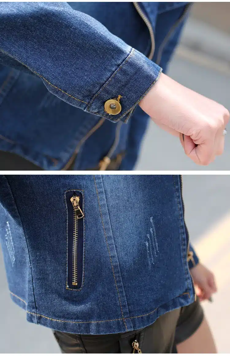 YAGENZ Denim Jacket Womens Short Coat Jeans Jackets Women Top Spring Autumn Bomber Jacket Slim Female student Wild Denim Coat887 13