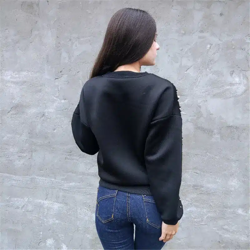 RUGOD New Hot Diamond Beading Bomber Jacket Women 2018 Spring Casual Loose Zipper Long Sleeve Baseball Jacket Casaco Feminino 19