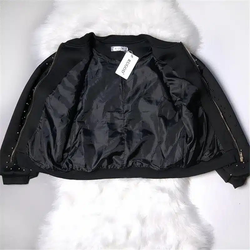 RUGOD New Hot Diamond Beading Bomber Jacket Women 2018 Spring Casual Loose Zipper Long Sleeve Baseball Jacket Casaco Feminino 21