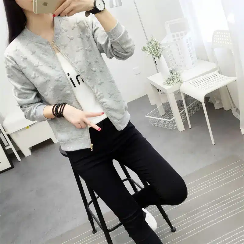 autumn spring new women's jacket Fashion Thin Windbreaker jacket Zipper Coats Outwear Sweethearts outfit women's clothing 12