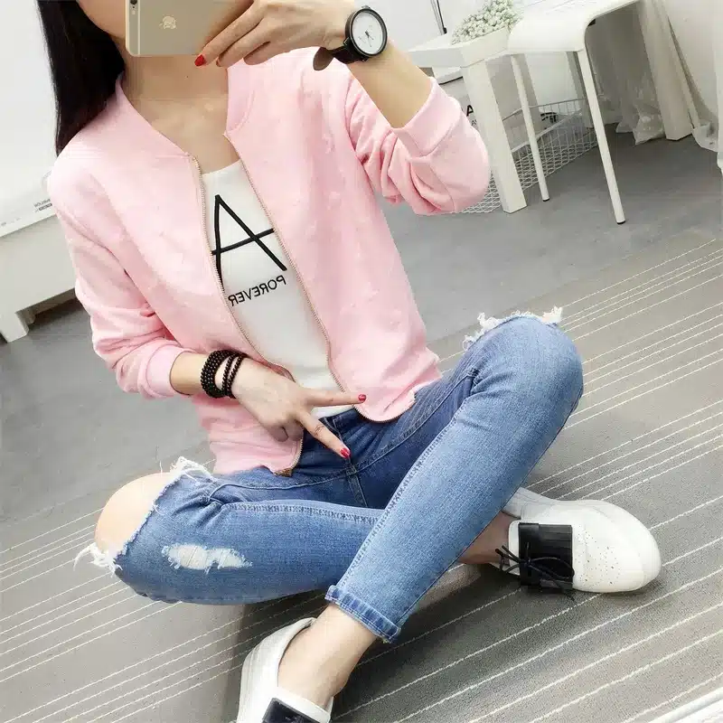 autumn spring new women's jacket Fashion Thin Windbreaker jacket Zipper Coats Outwear Sweethearts outfit women's clothing 17
