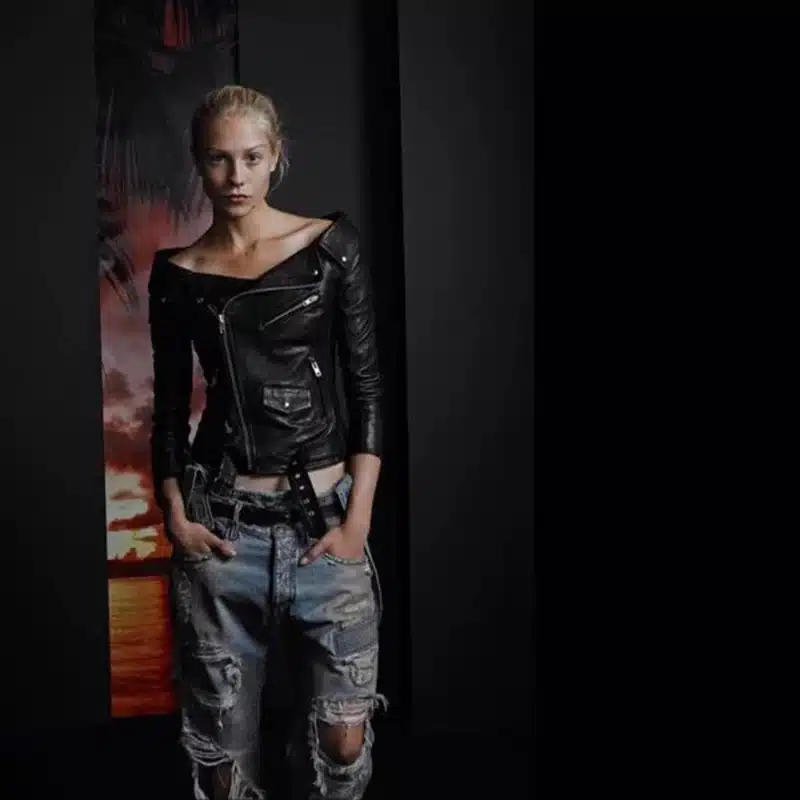 Sexy Off Shoulder Faux PU Leather Jacket women white zipprt slim Motorcycle coat 2018 spring winter black punk rock outwear 8