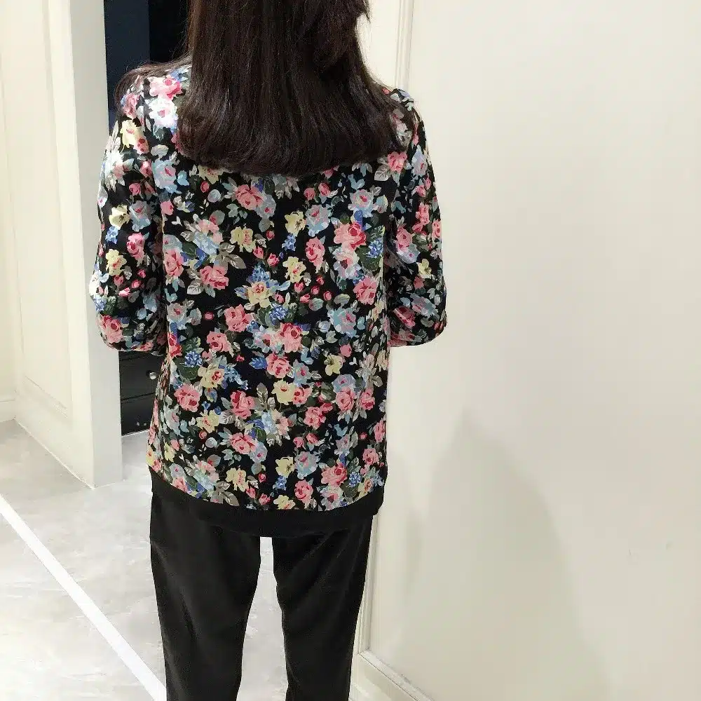 Plus Size 3XL Spring Autumn Fashion Baseball Floral Jacket Women Ditsy Print Zipper Varsity Outwear Woman Clothes C55302 7