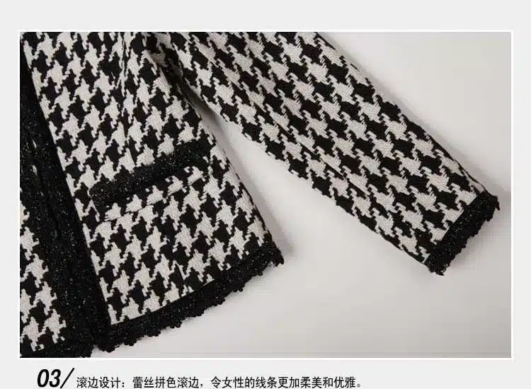 Hot sale!! spring autumn women's houndstooth woolen blends short jackets elegant OL wool outerwears Plus size S-4XL,QY13032385 9