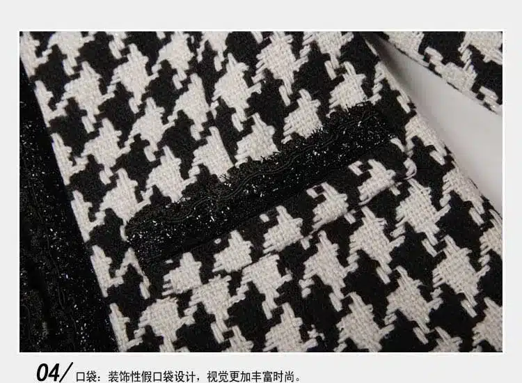 Hot sale!! spring autumn women's houndstooth woolen blends short jackets elegant OL wool outerwears Plus size S-4XL,QY13032385 10