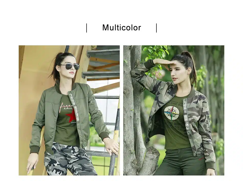 Freearmy Green Coat Spring Jacket Women Vintage Jacket Letters Print Women's Coats Camouflage Ladies Clothing Large Size Female 4
