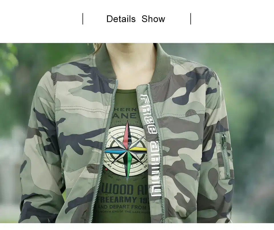 Freearmy Green Coat Spring Jacket Women Vintage Jacket Letters Print Women's Coats Camouflage Ladies Clothing Large Size Female 14