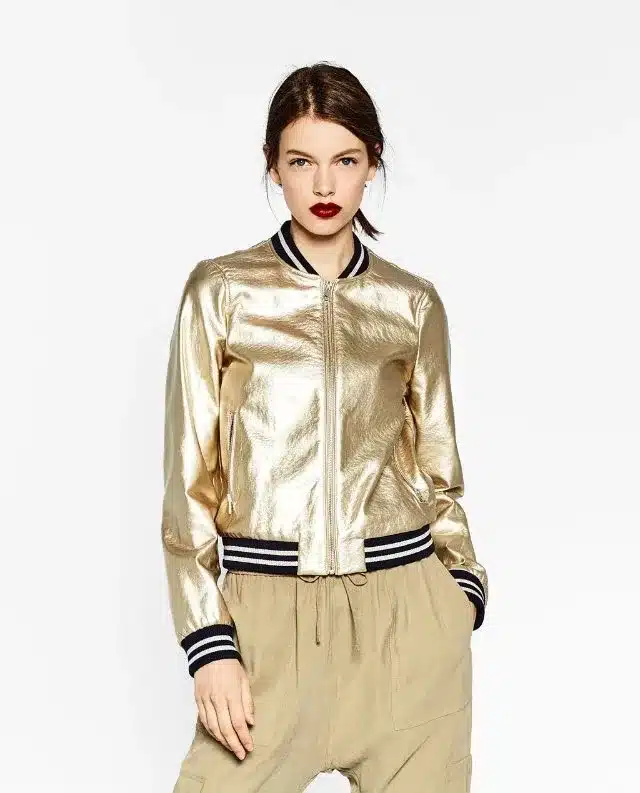 Cardigan Metal Silver and Gold Color Trend Women's Spring Jacket For Women Bomber Jackets Slim Casual Short Coat Female Autumn 2