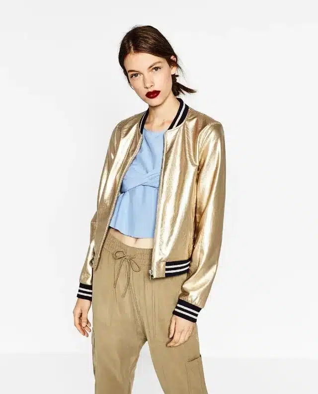 Cardigan Metal Silver and Gold Color Trend Women's Spring Jacket For Women Bomber Jackets Slim Casual Short Coat Female Autumn 3