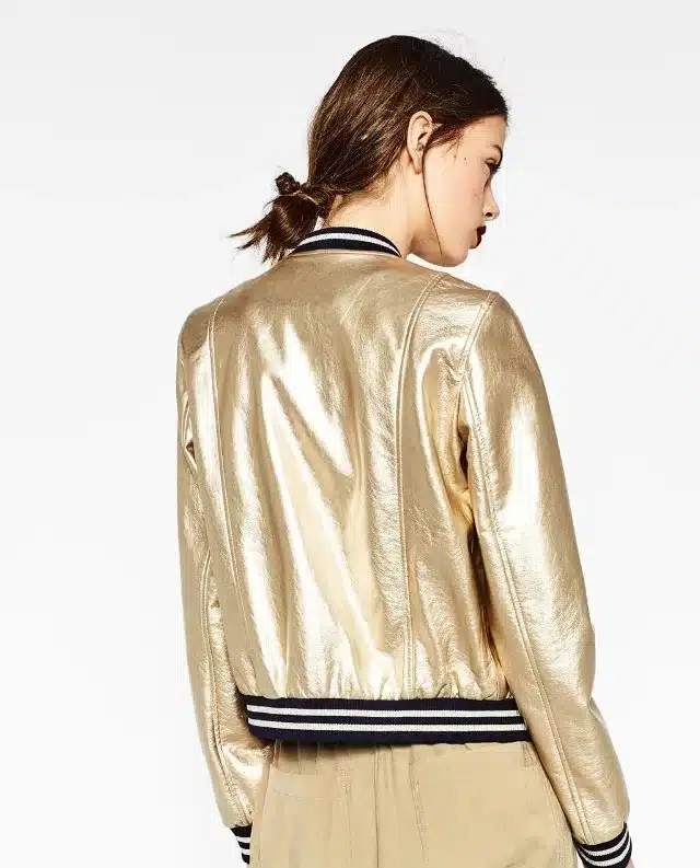 Cardigan Metal Silver and Gold Color Trend Women's Spring Jacket For Women Bomber Jackets Slim Casual Short Coat Female Autumn 5