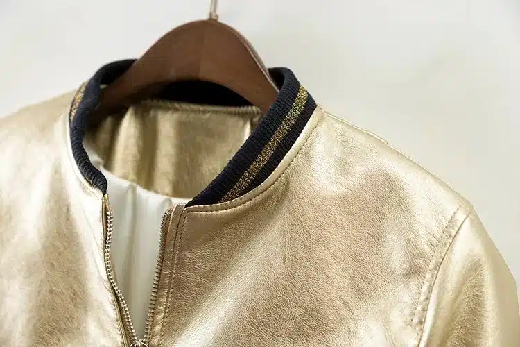 Cardigan Metal Silver and Gold Color Trend Women's Spring Jacket For Women Bomber Jackets Slim Casual Short Coat Female Autumn 8