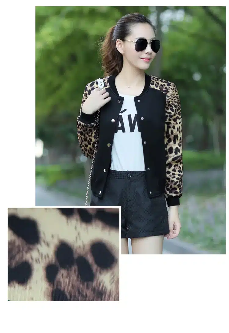 Woman Spring / Summer 2018 Short Slim Baseball Jacket Women's Loose Bomb Jacket 6
