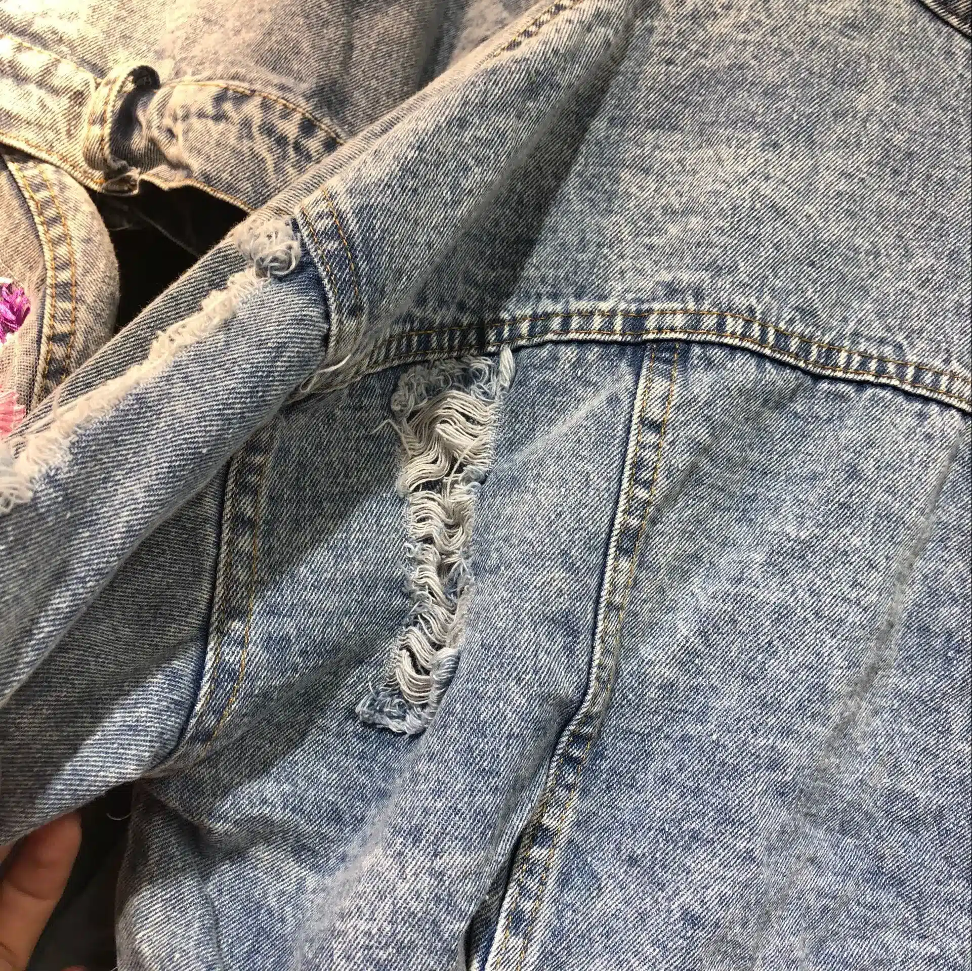 Short Denim Jacket Coat Female Student Loose Spring Autumn Sequins Irregular Short Jeans Jacket Women Holes Denim Coats 7