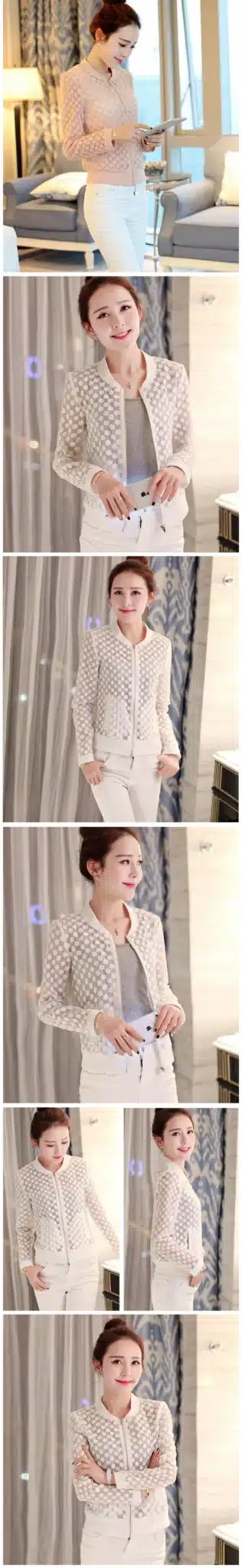 Lace Jacket women 2019 Spring Summer New Brand Full Lace coat Outwear Leisure Casual Jacket High Quality Jacket chaquetas mujer 6