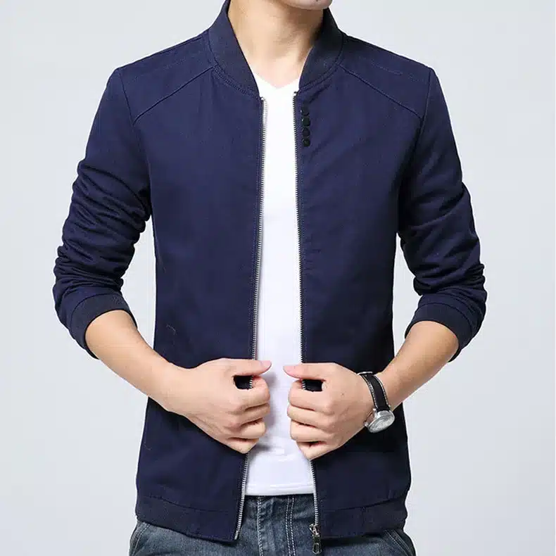 2018 brand men's spring autumn jacket men casual Slim fit cotton jacket and coat Men stander collar bomber jacket 25