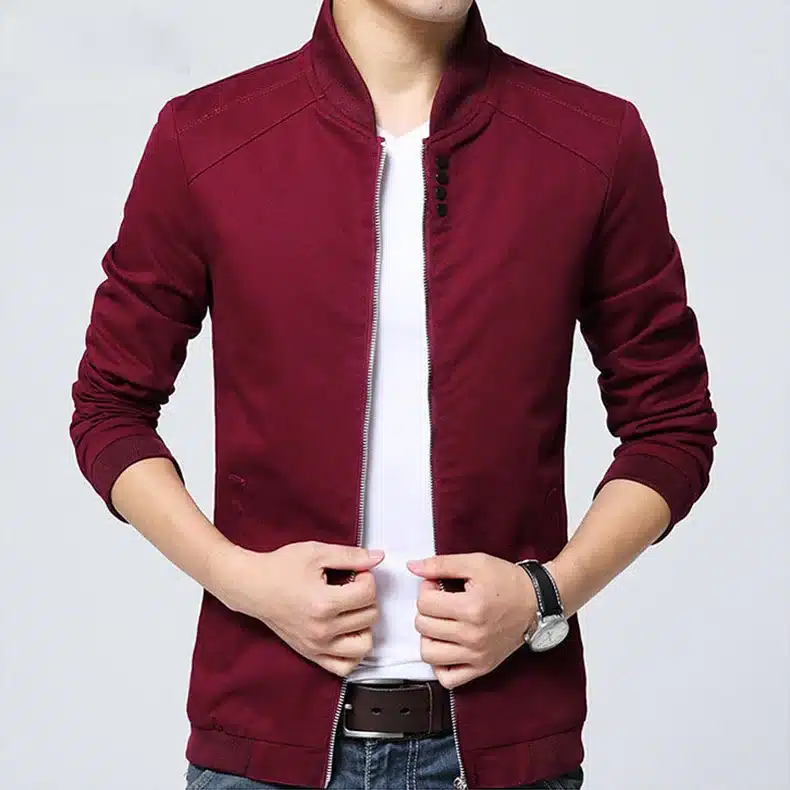 2018 brand men's spring autumn jacket men casual Slim fit cotton jacket and coat Men stander collar bomber jacket 26