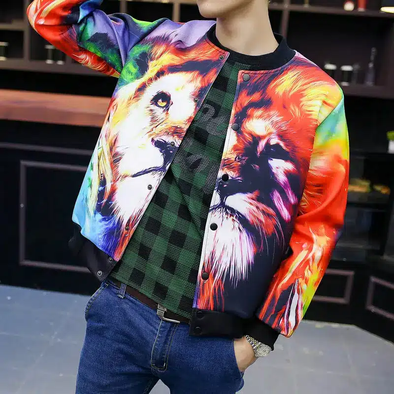 2017 New Arrival Spring Autumn Men's Jackets 3D Printed Fashion Coats Male Casual Slim Stand Collar Bomber Jacket Men Overcoat 3