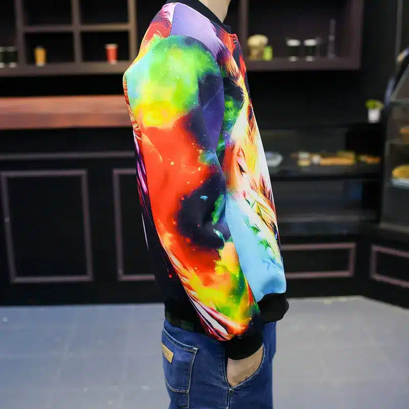 2017 New Arrival Spring Autumn Men's Jackets 3D Printed Fashion Coats Male Casual Slim Stand Collar Bomber Jacket Men Overcoat 4