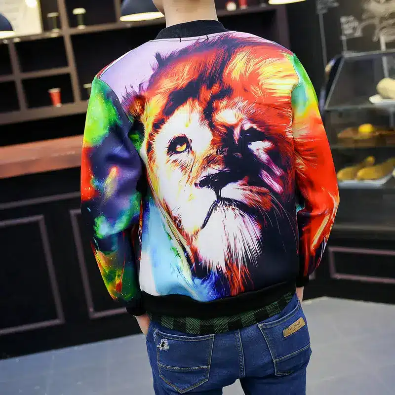 2017 New Arrival Spring Autumn Men's Jackets 3D Printed Fashion Coats Male Casual Slim Stand Collar Bomber Jacket Men Overcoat 5