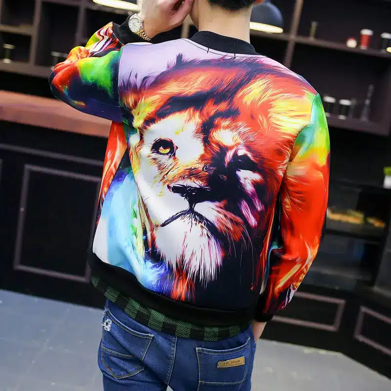 2017 New Arrival Spring Autumn Men's Jackets 3D Printed Fashion Coats Male Casual Slim Stand Collar Bomber Jacket Men Overcoat 6