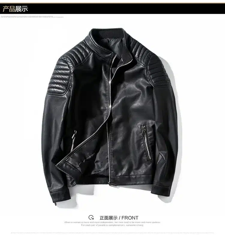 Brand 2017 Spring Autumn Outerwear Men Casual Coat Long Sleeve Zipper PU leather jacket Fashion design Men Motorcycle Jacket 4XL 14