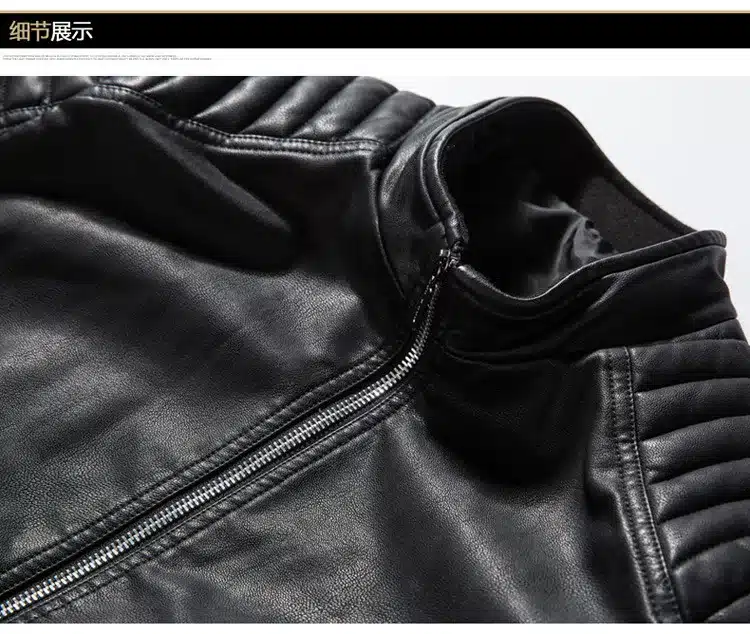 Brand 2017 Spring Autumn Outerwear Men Casual Coat Long Sleeve Zipper PU leather jacket Fashion design Men Motorcycle Jacket 4XL 18
