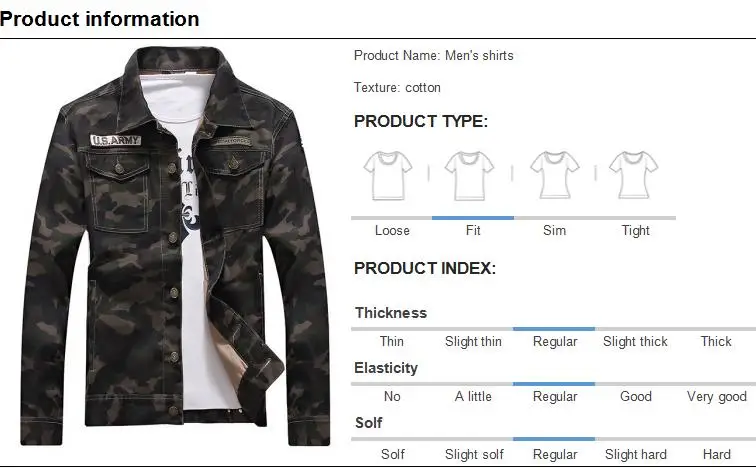 2018 New Sale Spring men's denim jacket camouflage windbreaker mens Slim Coats masculina male Fashion Outerwear Coats Plus 4XL 4