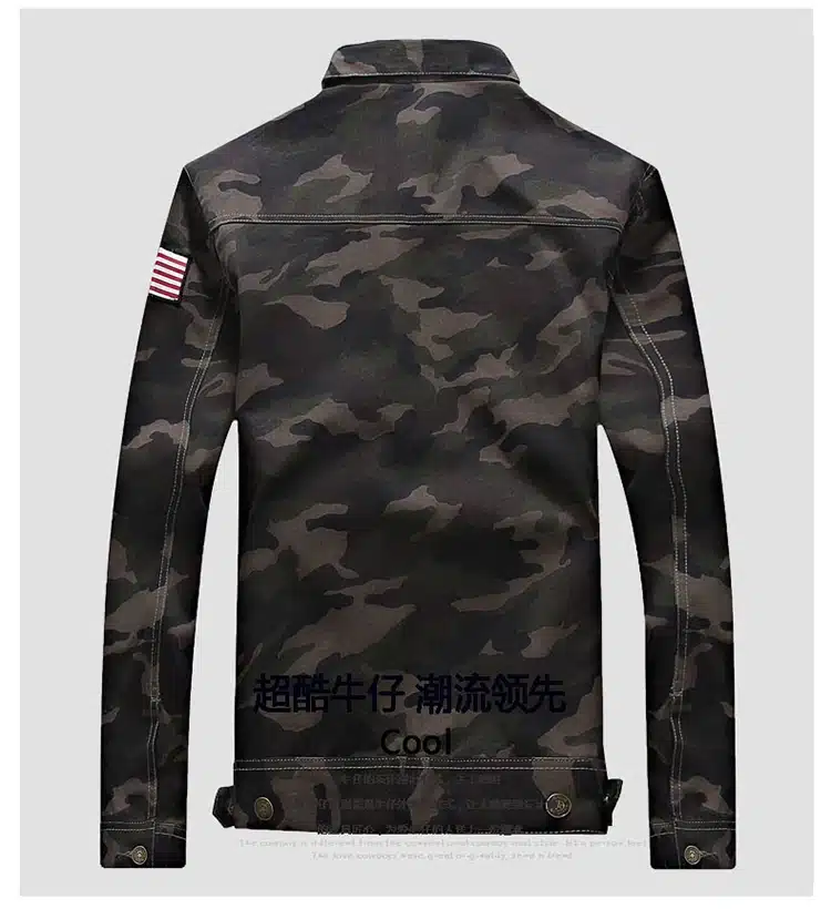 2018 New Sale Spring men's denim jacket camouflage windbreaker mens Slim Coats masculina male Fashion Outerwear Coats Plus 4XL 6