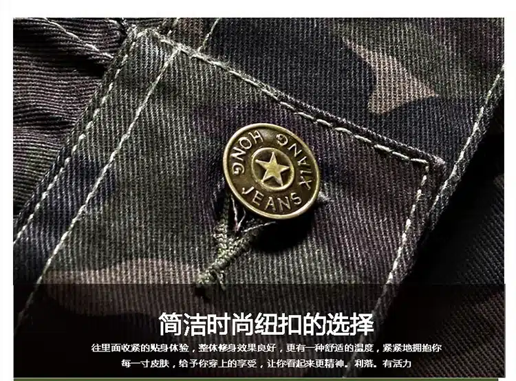 2018 New Sale Spring men's denim jacket camouflage windbreaker mens Slim Coats masculina male Fashion Outerwear Coats Plus 4XL 9