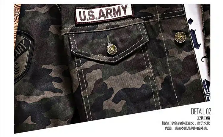 2018 New Sale Spring men's denim jacket camouflage windbreaker mens Slim Coats masculina male Fashion Outerwear Coats Plus 4XL 16