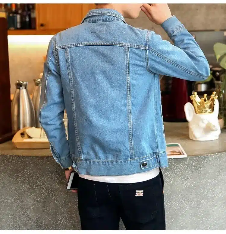 Cotton Solid Denim Jacket Mens 2018 Spring Autumn Casual Slim Fit Bomber Jackets Men Jean Jacket Mens Outwear Male Cowboy M-4XL 3