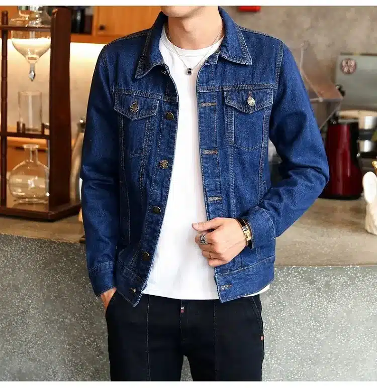 Cotton Solid Denim Jacket Mens 2018 Spring Autumn Casual Slim Fit Bomber Jackets Men Jean Jacket Mens Outwear Male Cowboy M-4XL 4